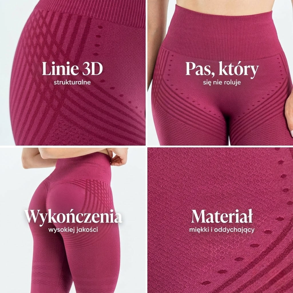 Legginsy 3D | Bordowy