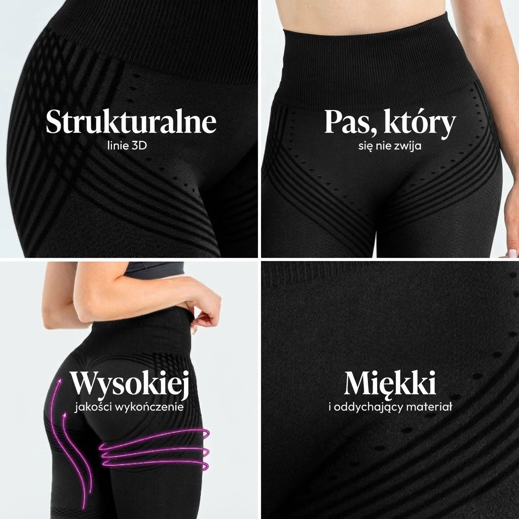 Legginsy 3D | Głęboka Czerń