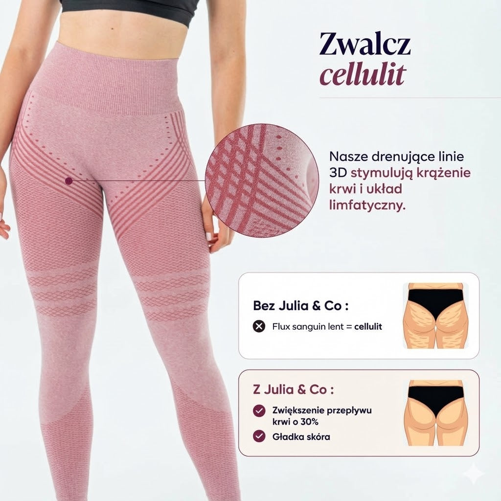 Legginsy 3D | Pastelowy Róż