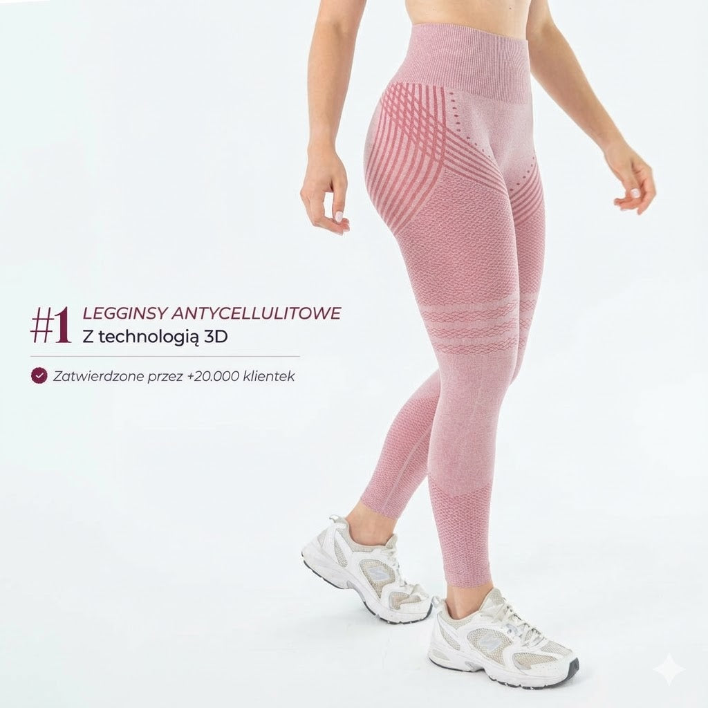 Legginsy 3D | Pastelowy Róż