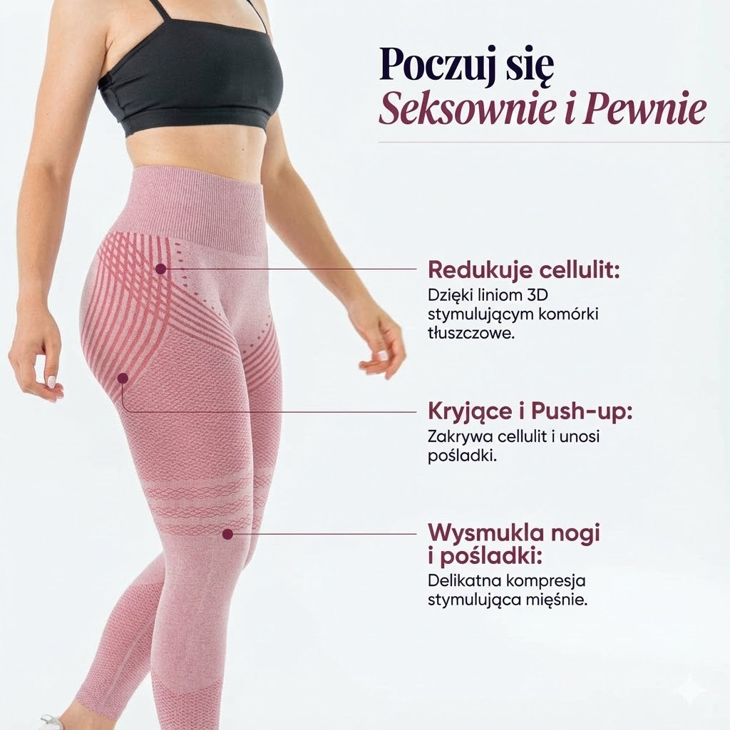 Legginsy 3D | Pastelowy Róż